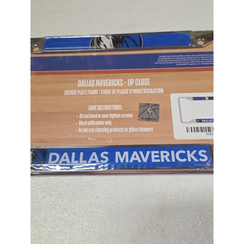 NBA Dallas Mavericks Up Close Chrome License Plate Frame NWT - Picture 4 of 10